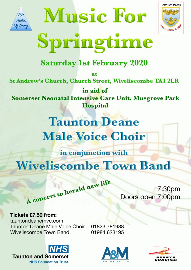 Taunton Deane Male Voice Choir - Music for Springtime - Taunton ...